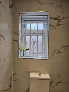 Modern Metal Window Bathroom Security Window Grill by Atlantic Security